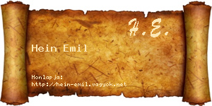 Hein Emil névjegykártya