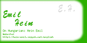 emil hein business card